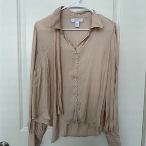 Forever 21 Beige Button-Down Blouse